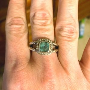 David Yurman Petite Albion Blue Topaz Ring